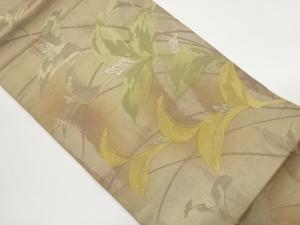 紗 花模様織出し名古屋帯